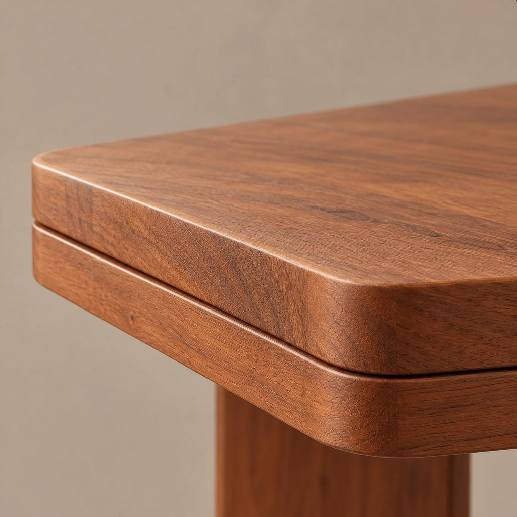 Sculptural Solid Wood Dining Table With Arch Pedestal Base For Kitchen