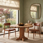 Scandinavian Round Dining Table With Scalloped Edge For Dining Room