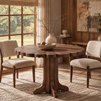 Scandinavian Round Dining Table With Scalloped Edge For Dining Room