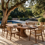 Rustic Live Edge Dining Table With Sculptural Hourglass Base For Dining Room