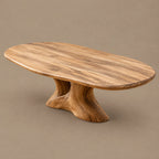 Rustic Live Edge Dining Table With Sculptural Hourglass Base For Dining Room