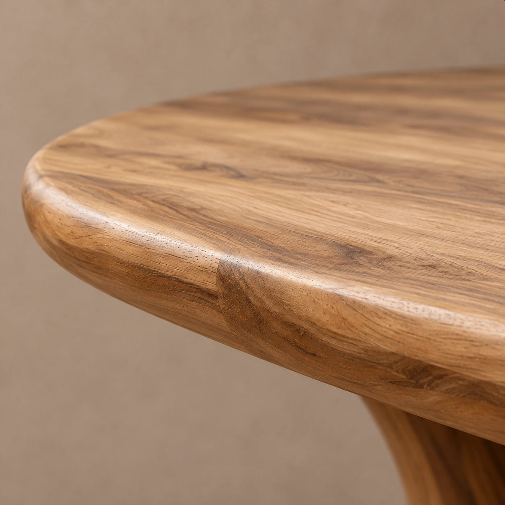 Rustic Live Edge Dining Table With Sculptural Hourglass Base For Dining Room