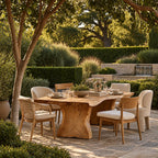 Organic Live Edge Dining Table With Flowing Loop Base For Dining Room