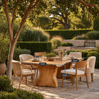 Organic Live Edge Dining Table With Flowing Loop Base For Dining Room