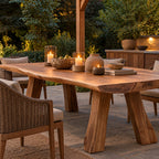 Organic Live Edge Dining Table With Sculptural Wood Base For Dining Room