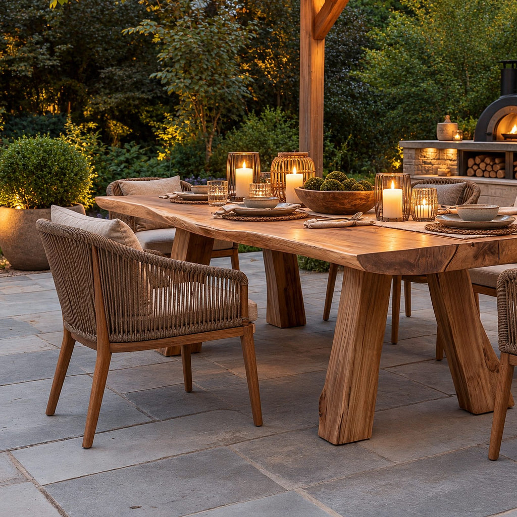 Organic Live Edge Dining Table With Sculptural Wood Base For Dining Room