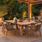 Organic Live Edge Dining Table With Sculptural Wood Base For Dining Room