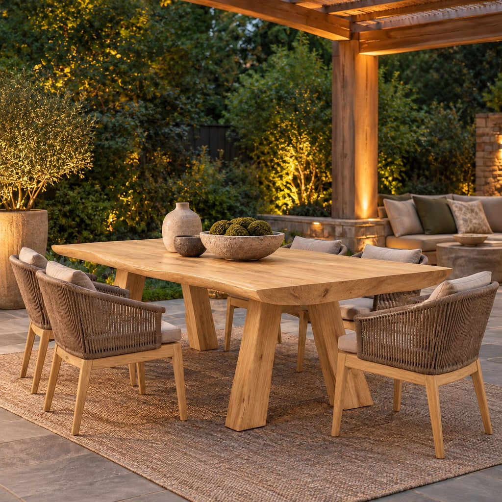 Organic Live Edge Dining Table With Sculptural Wood Base For Dining Room