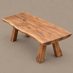 Organic Live Edge Dining Table With Sculptural Wood Base For Dining Room