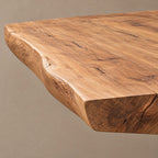 Organic Live Edge Dining Table With Sculptural Wood Base For Dining Room