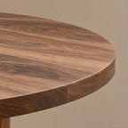 Handcrafted Round Dining Table With Spiral Pedestal Base For Dining Room