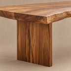 Minimalist Live Edge Dining Table With Flat Panel Legs For Dining Room