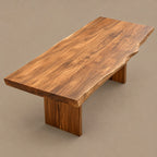 Minimalist Live Edge Dining Table With Flat Panel Legs For Dining Room