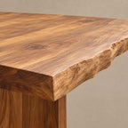 Minimalist Live Edge Dining Table With Flat Panel Legs For Dining Room