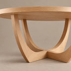 Modern Round Dining Table With Arched Open Pedestal For Dining Room
