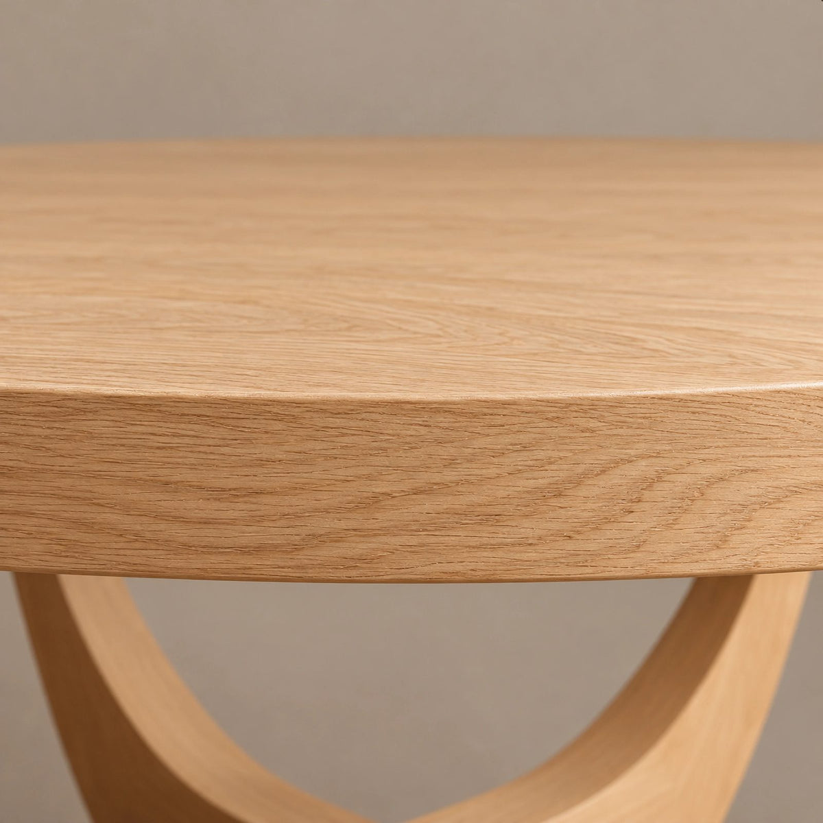 Modern Round Dining Table With Arched Open Pedestal For Dining Room