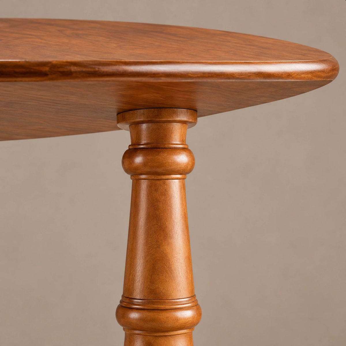 Classic Round Dining Table With Turned Wood Pedestal For Kitchen