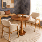 Classic Round Dining Table With Turned Wood Pedestal For Kitchen