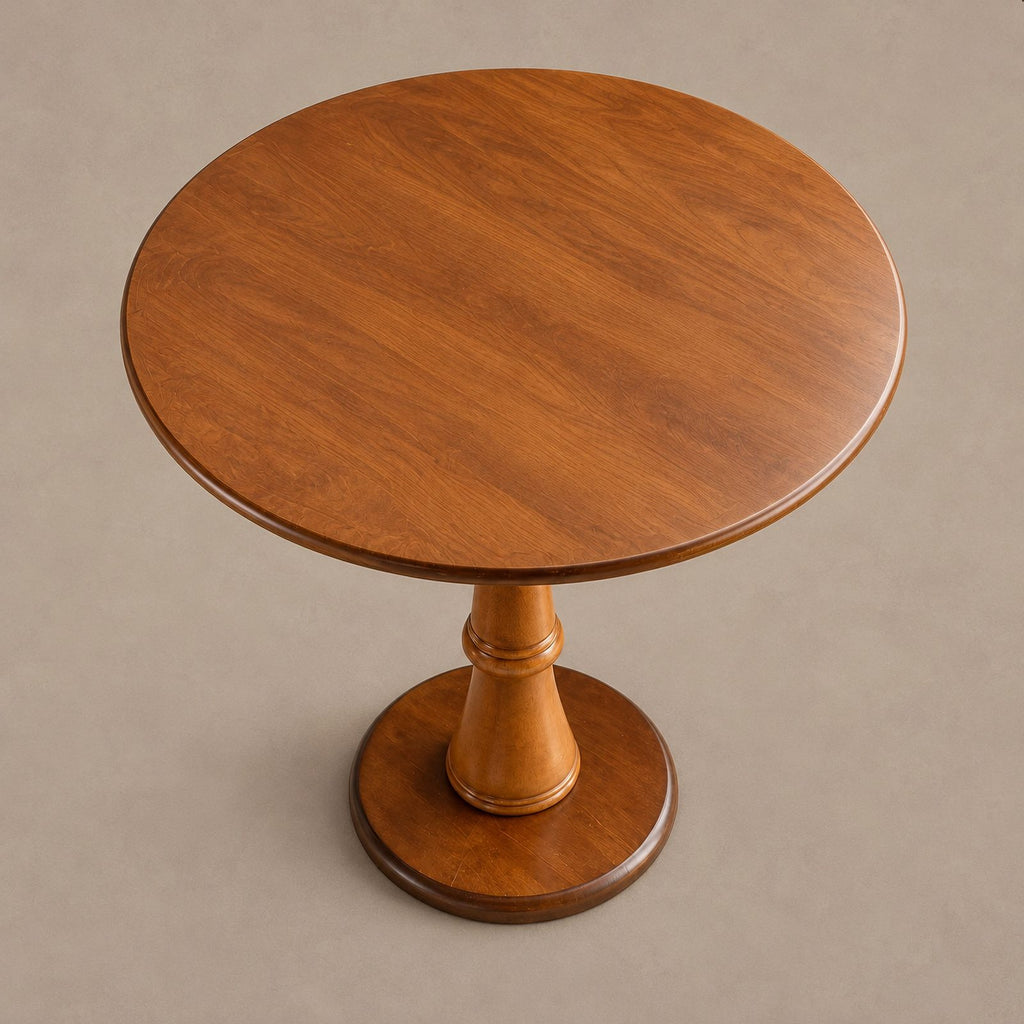 Classic Round Dining Table With Turned Wood Pedestal For Kitchen