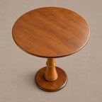 Classic Round Dining Table With Turned Wood Pedestal For Kitchen