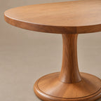 Farmhouse Oval Dining Table With Turned Pedestal Base For Kitchen
