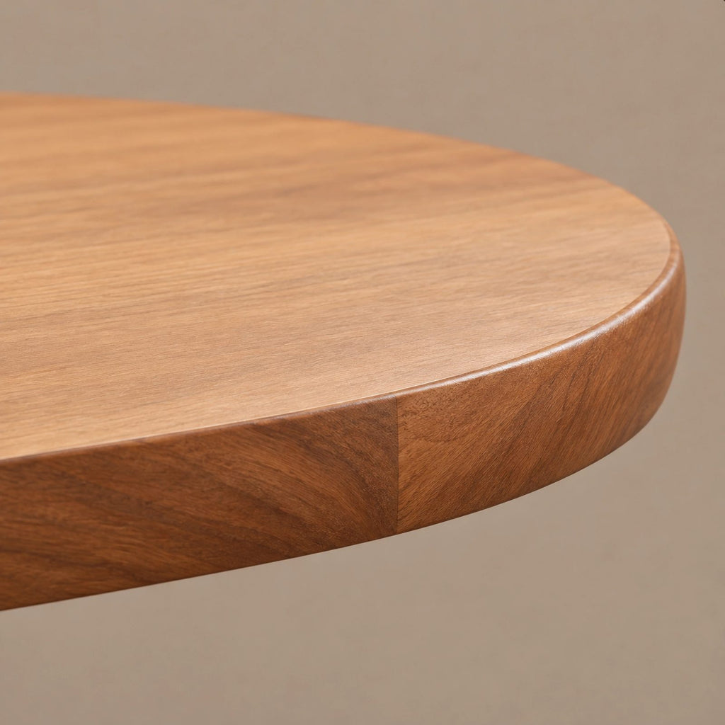Farmhouse Oval Dining Table With Turned Pedestal Base For Kitchen