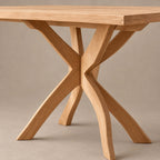 Scandinavian Solid Wood Dining Table With Crossed X Legs For Dining Room