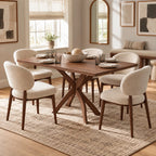 Scandinavian Solid Wood Dining Table With Crossed X Legs For Dining Room