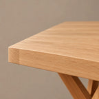 Scandinavian Solid Wood Dining Table With Crossed X Legs For Dining Room