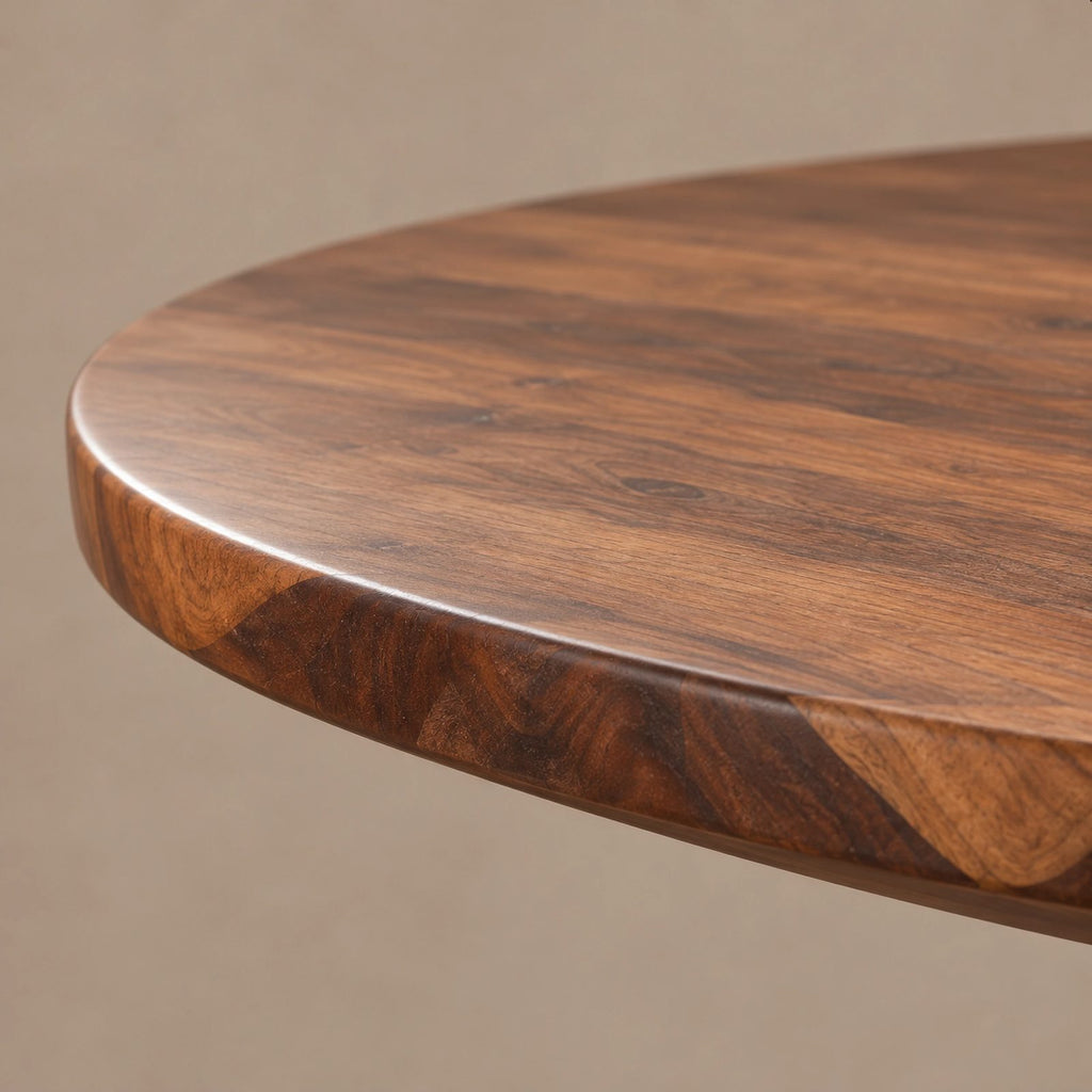 Rustic Round Dining Table With Classic Turned Pedestal For Kitchen