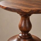 Rustic Round Dining Table With Classic Turned Pedestal For Kitchen