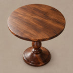 Rustic Round Dining Table With Classic Turned Pedestal For Kitchen