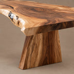 Farmhouse Live Edge Dining Table With Crossed Post Legs For Dining Room