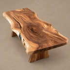 Farmhouse Live Edge Dining Table With Crossed Post Legs For Dining Room