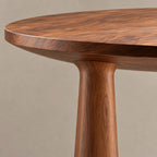 Modern Solid Wood Dining Table With Sculpted Pedestal Base For Dining Room