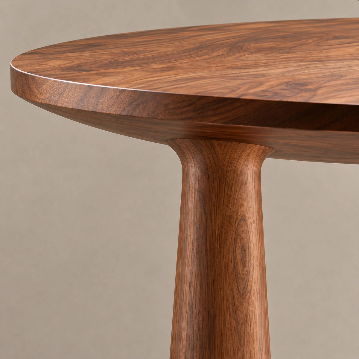 Modern Solid Wood Dining Table With Sculpted Pedestal Base For Dining Room