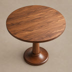 Modern Solid Wood Dining Table With Sculpted Pedestal Base For Dining Room