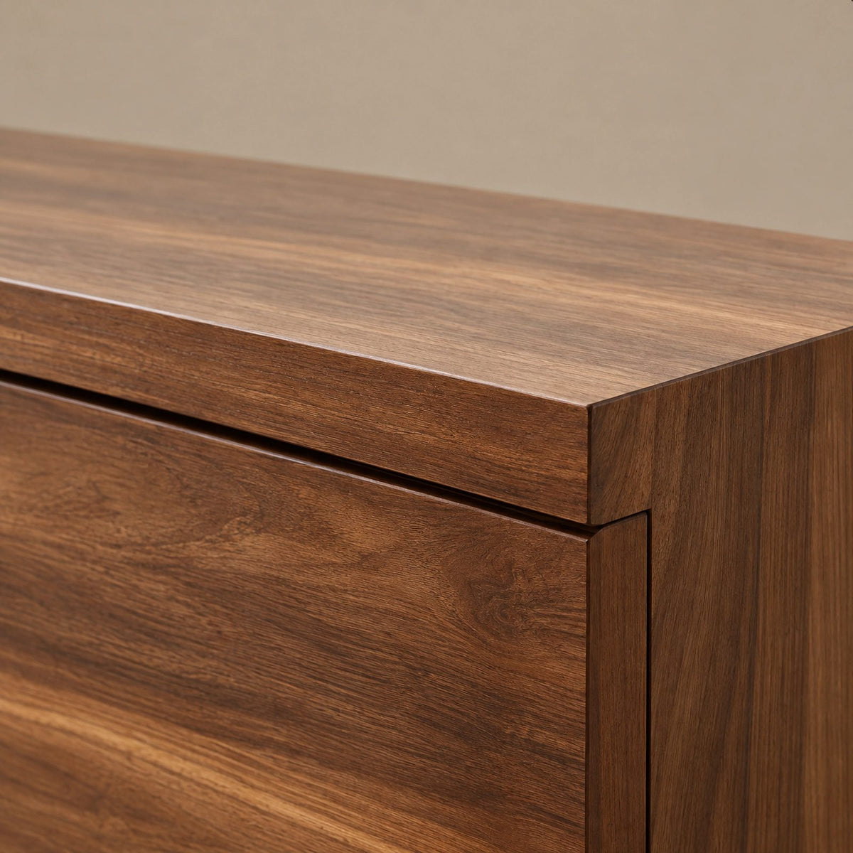 Modern Solid Wood TV Stand With Open Media Shelf For Living Room