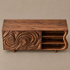 Modern Sideboard With Raised Swirl Grain Doors For Living Room