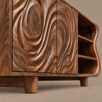 Modern Sideboard With Raised Swirl Grain Doors For Living Room