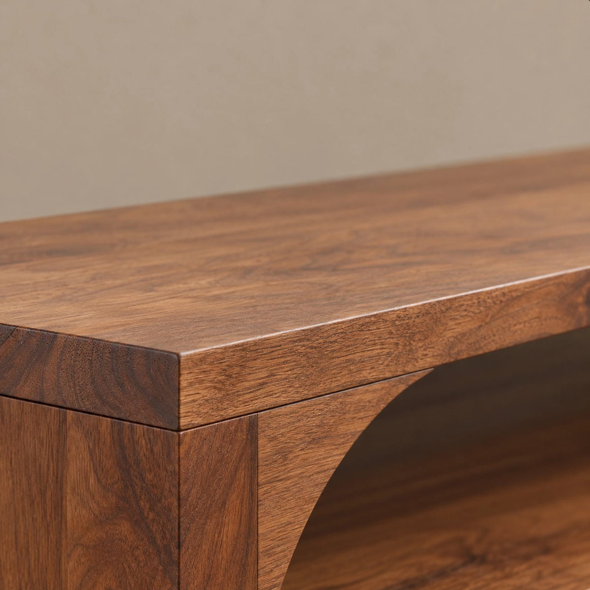 Handcrafted Arched TV Stand With Drawer Storage For Living Room