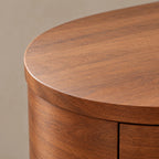 Mid Century Oval TV Stand With Drawer Storage For Living Room
