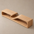 Contemporary Sculptural Wave Solid Wood TV Stand For Living Room