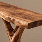 Organic Live Edge TV Stand With Branch Leg Base For Living Room