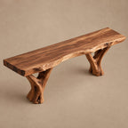 Organic Live Edge TV Stand With Branch Leg Base For Living Room