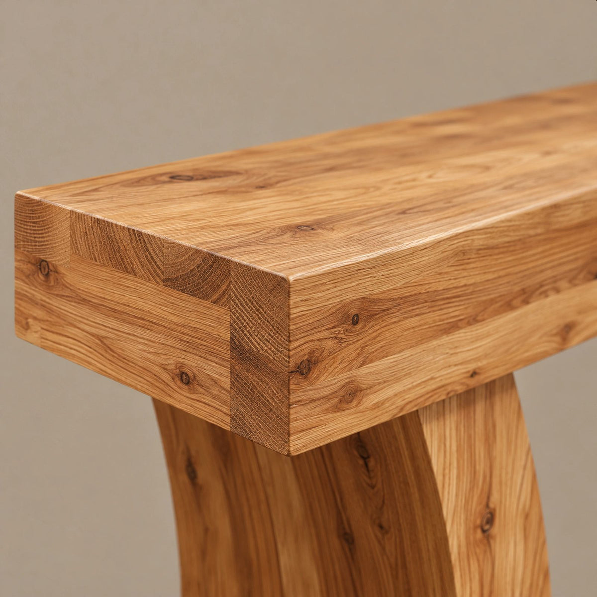 Sculptural Live Edge TV Stand With Curved Leg Base For Living Room