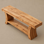 Sculptural Live Edge TV Stand With Curved Leg Base For Living Room