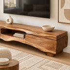 Artisan Live Edge TV Console With Open Cubby For Living Room