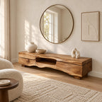 Artisan Live Edge TV Console With Open Cubby For Living Room