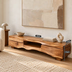 Artisan Live Edge TV Console With Open Cubby For Living Room